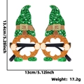 Occhiali Leprechaun San Patrizio con cappello verde glitter e trifogli arancioni - Gnomo con Quadrifoglio