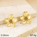Orecchini a fiore da 19mm in acciaio inossidabile dorato 18K stile francese - Stile M Design Floreale (KE115941-KFC) / Oro