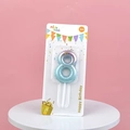 Number 8 birthday candle with blue purple gradient balloon texture and gold glitter - Number 8 / Pink and Green Gradient