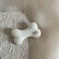 Barrette à cheveux chic en forme d'os blanc crème avec détails dorés FRANCE Handmade - Os Blanc