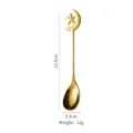 Golden moon and star celestial dessert spoon in stainless steel finish, 12.5cm length - Gold Moon Spoon 12.5cm