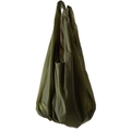 Olive green pleated nylon canvas tote bag with large capacity for casual everyday use - Large / Green