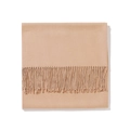 Classic camel cashmere-textured scarf with fringe trim, warm winter pashmina for couples - Camel