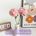Hand-crocheted pink carnation artificial flower in white ceramic vase for home decoration - Pink Carnation Single Stem