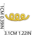 Yellow wave embroidered patch DIY accessory for bags and clothing 3.1x1cm dimensions - Yellow Wave Pattern Shape (19号)