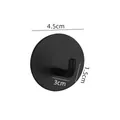 Matte black stainless steel round adhesive wall hook for towels and coats with dimensions - Round Elephant Hook [Black]