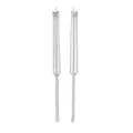 Modern silver square box chain tassel earrings in a minimalist linear drop design - Box Chain Tassel Studs (PDE1112)