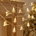 Christmas tree and reindeer LED string lights with warm white glow for festive decor - Deer + Christmas Tree (warm Colors) / 1.5m 10LED Battery