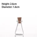 Mini glass bottle with cork stopper, 2.6cm height by 1.6cm diameter for DIY crafts - Tapered Leg