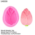 Pink silicone mold and flower bud shaped pastry model for cake decoration and crafts - Flower Bud / Pink