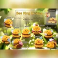 Bee King series cartoon bee figurines made of PVC for desk decor and gifts - Bee King / Whole Box
