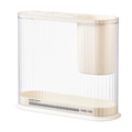 Cream-style kitchen organizer with transparent knife block and beige utensil holder stand - Knife Rack