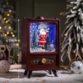 Retro TV snow globe lamp with Santa Claus and LED lights, 24cm tall Christmas decoration - Mini TV Decoration