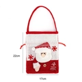 Knitted Christmas Santa gift bag in red and white with drawstring and plush details - Red White Knitted Square Gift Bag Santa