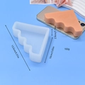 Détail du moule en silicone triangle vague pour résine avec dimensions et poids indiqués - Style à Bordure Ondulée Irrégulière(4)