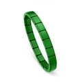 Italian style modular stainless steel link bracelet in matte grass green finish - Plain Link / Green