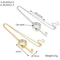 Colliers médaillons clé en argent et or avec un design de poignée creuse en cœur - Médaillon + chaîne clé 2 (S-KLJ4410-Z) / Acier