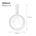 White 80 mesh ultra-fine plastic kitchen strainer with handle 240mm x 148mm - 80 Mesh