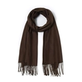 Écharpe marron foncé effet cachemire avec des franges sur un fond blanc uni - 70*200cm / Café