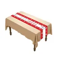 Christmas table runner with red and white festive prints and holiday themed typography - Red White Christmas Tree Heart-011
