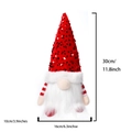 Weihnachtswichtel mit rotem Paillettenhut und Lichtern, 30 cm groß für die Dekoration - Roter Paillettenhut