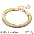 Flat 8mm gold-plated titanium snake chain bracelet with adjustable lobster clasp - 8mm x 18cm + 5cm / Gold