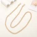 Close-up of flat link gold metal chain strap with swivel lobster clasps for DIY bags - 120cm / Gold 8mm NK Chain