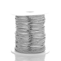 4mm silver stainless steel Cuban link chain on a white spool for DIY jewelry making - Steel