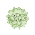 Detail of light green satin fabric rose with delicate layered petals for DIY accessories - Green