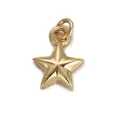 Polished 18K gold plated star pendant with double jump rings for DIY jewelry making - 金色抛光五角星吊坠(YSN010-07)