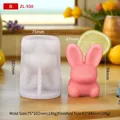 Stampo in silicone a coniglio con candela rosa per artigianato fai-da-te 75x102mm - Coniglio B ZL-930