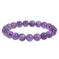 8mm natural purple amethyst beaded bracelet for women featuring round polished stones - Amethyst Bracelet