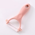 Pink ceramic peeler with white blade for kitchen fruits and potatoes - Ceramic Blade-Nordic Pink