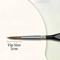 Fine detail paint brush with 2cm brown nylon bristles and ergonomic black handle - Black / #7 (triangle Side)