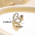 Orecchino a cuore in acciaio chirurgico con pietra a goccia e chiusura a vite - Chiusura a Sfera con Vite / Argento-Cuore Bianco (Singolo)