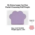 Extra large purple cat paw cleansing sponge with hanging rope for deep facial washing - Individual Packaging / Purple