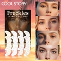 Metallic gold and brown freckle makeup patches for party look facial decoration - CL2505-5/White with Gold Spots/8 Pcs