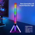 RGB sound-reactive rhythm light with dynamic LED effects and transparent tripod stand - Smart 4D Rhythm Bracket - Plug-in
