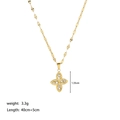 Collana a quadrifoglio placcata oro 18K con pietre bianche e catena sottile - Stile Fiore a Quattro Foglie con Strass (YYN023079)