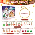 Christmas Advent Calendar for kids with 24 DIY jewelry charms and bracelet set - Blue (M-26 Blue Snow House)