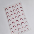 Close-up of French gradient nail art stickers with burgundy glitter crescent patterns - French Gradient - Crescent Wine Red (to5465)