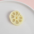 Realistic PVC lotus root slice keychain ornament with porous structure on white plate - Lotus Root Slice - Model (No Buckle)