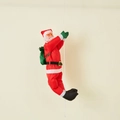 Christmas Santa Claus climbing on white rope with green gift bag festive decoration - 90CM Climbing Rope Santa