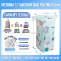 50x70x30cm medium vacuum storage bag with sea life print and patented air valve - Ocean World Style / 50*70*30cm (Medium 3D)