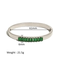 Detail shot of vintage chain bracelet with green zircons showing dimensions 61mm and 6mm - Silver / Green Zirconia / 61mm
