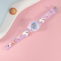 Cartoon unicorn kids watch with purple silicone strap and light blue dial display - Unicorn 8 / Purple