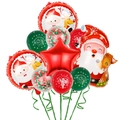 Christmas balloon set with Santa foil shapes and red green latex balloons for holiday decor - Reindeer And Santa Combo
