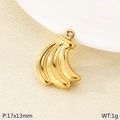 Golden banana bunch pendant in stainless steel with 17x13mm size for jewelry making - Gold Banana Bunch (KLJ10816-Z)