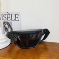 Waterproof clear PVC fanny pack with black trim and adjustable nylon strap - Black