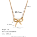 Collana a fiocco in acciaio inossidabile placcato oro 18K con catena da 40+5cm - Collana Con Ciondolo A Fiocco Semplice - Oro
